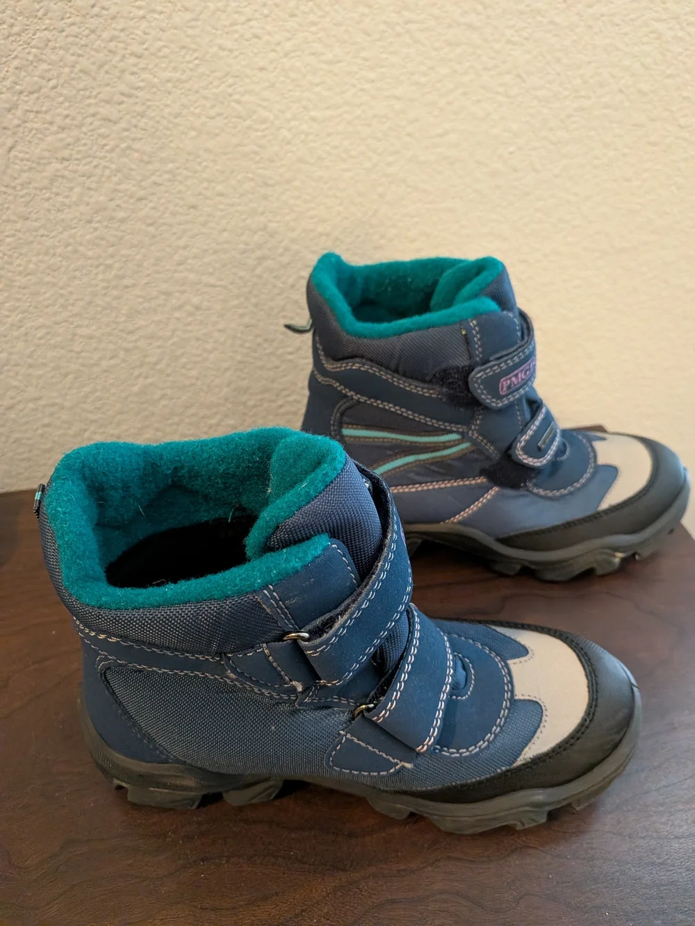 PRIMIGI Girls' Gore-Tex Blue Winter Ankle Boots Teal Fleece Lining